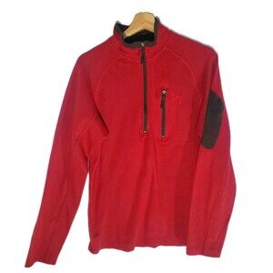 The Black Dog Men's 1/4 Zip Pullover Sweatshirt Size S Red Casual Outdoor